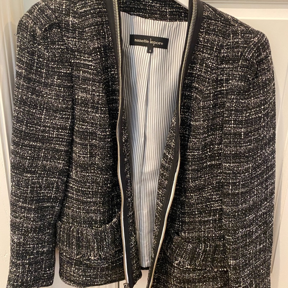 Black and White Tweed Blazer